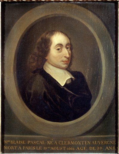 portrett av Blaise Pascal (1623–1662) (olje på lerret) av Artist Unknown