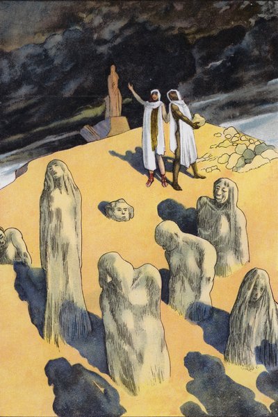 Prometheus skaper mennesket av leire (farge litho) av Artus Scheiner