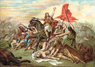 Slaget ved Tolbiac (konvertering av Clovis) av Ary (after) Scheffer