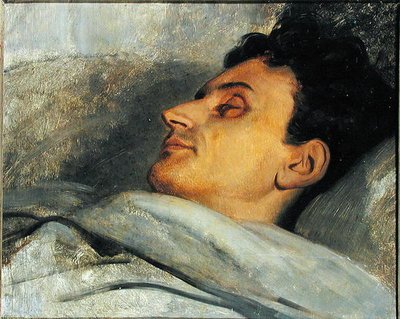Armand Carrel (1800-36) på sitt dødsleie, 1836 av Ary Scheffer