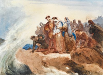 Illustrasjon til balladen Der Taucher The Diver av Friedrich Schiller. av Ary Scheffer