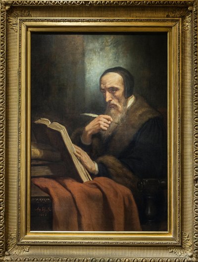 Portrett av John Calvin (Jean Cauvin), fransk forfatter, teolog og pastor under den protestantiske reformasjonen (1509-1564) - maleri av Ary Scheffer (1795-1858). musee de la vie romantique - Paris av Ary Scheffer
