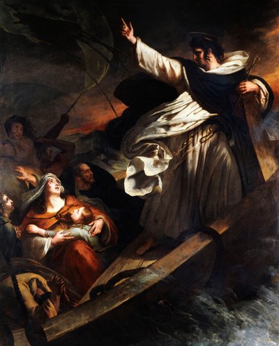 Saint Thomas Aquinas forkynner tillit til Gud under stormen, 1823. av Ary Scheffer