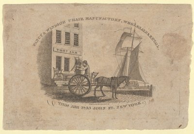 Fancy & Windsor Chair Manufactory, engros og detaljhandel, Thomas Ash, nr. 33 John Street, New..., 1817 av Asher Brown Durand