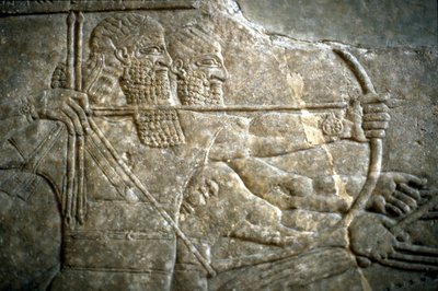 Kong Ashurnasirpal II under en kongelig løvejakt, 650-620 f.Kr av Assyrian