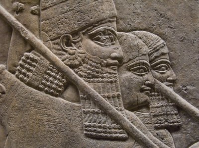 Kong Ashurnasirpal II under en kongelig løvejakt, 7. århundre. f.Kr av Assyrian