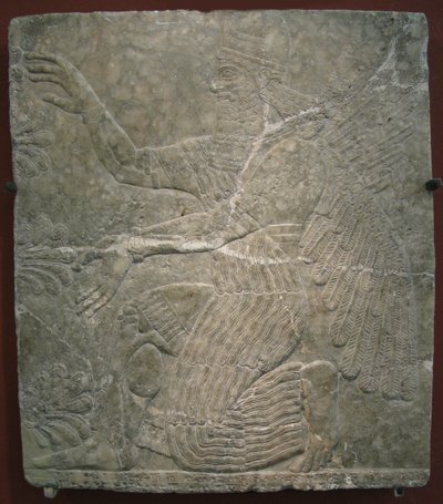 Bevinget guddom ved det hellige treet. Relieff fra palasset til Ashurnasirpal II i Kalhu, Nimrud, 900-tallet f.Kr. av Assyrian