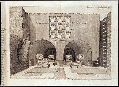Interiør av en pyramide - i "" Sphynx mystagoga"" av Athanase Kircher av Athanasius Kircher