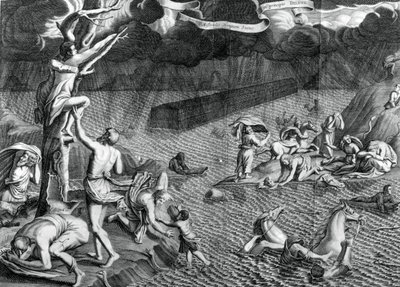 Syndflodens scene, 1675 av Athanasius Kircher