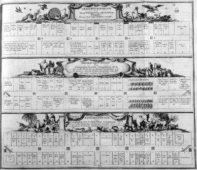 Tabell over arten, 1765. av Athanasius Kircher