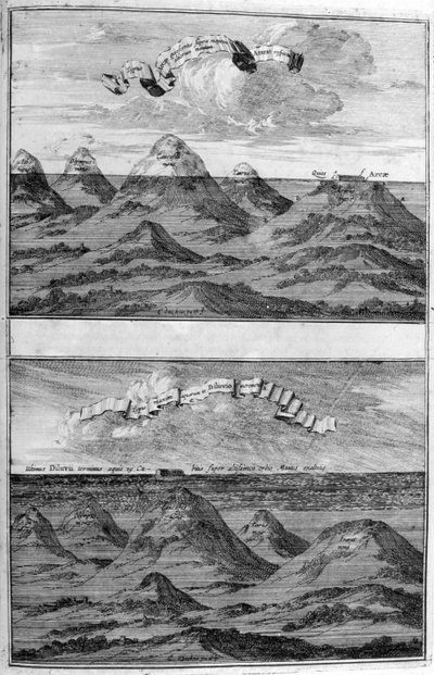 Den store flommen fra Arca Noe av Athanasius Kircher