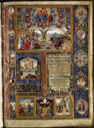 Thomas James Missal: Den siste dommedag, med vignetter som skildrer scener fra lidenskapen og Jomfru Marias liv. av Attavante degli Attavanti