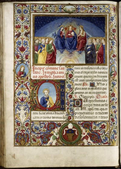 Thomas James Missal: Himmelsk paradis, med en initial som representerer St. Peter. av Attavante degli Attavanti