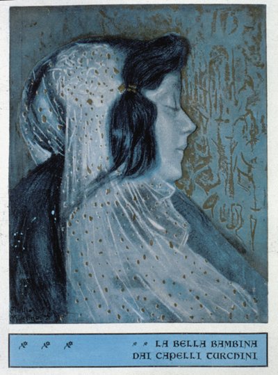 Den blå feen i Pinocchios eventyr (illustrasjon) av Attilio Mussino