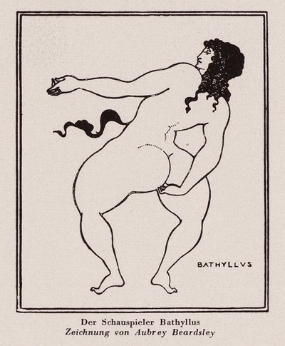 Bathyllus, romersk danser og utøver av pantomimus (penn og blekk) av Aubrey (after) Beardsley