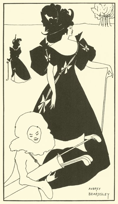 Design for et golfkort (litografi) av Aubrey (after) Beardsley