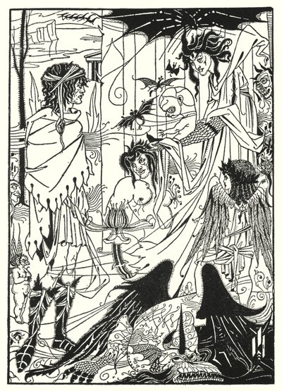 Drømmer (gravering) av Aubrey (after) Beardsley