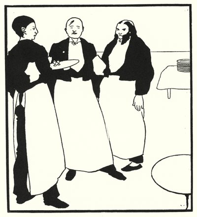 Cafe Boys (gravering) av Aubrey (after) Beardsley