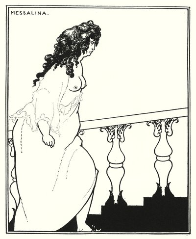 Messalina kommer tilbake fra badet (gravering) av Aubrey (after) Beardsley