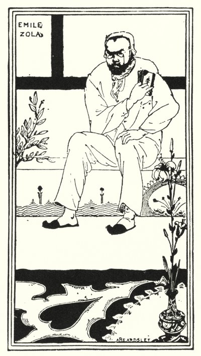 Portrett av Emile Zola (gravering) av Aubrey (after) Beardsley