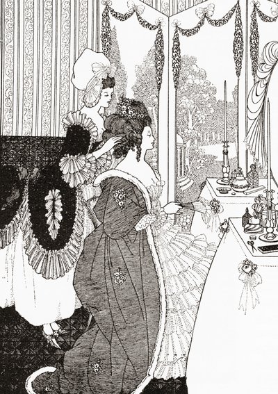 Toalettet etter Aubrey Beardsley. Fra illustrert moralhistorie fra middelalderen til i dag av Eduard Fuchs, utgitt 1909. av Aubrey (after) Beardsley