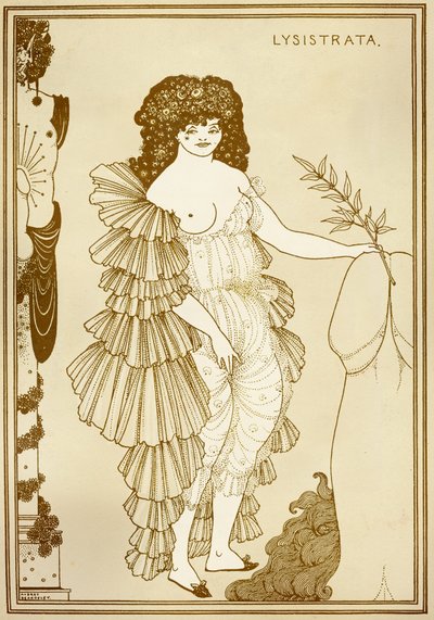 Aubrey BEARDSLEY (1872-1898) illustrasjon for «Lysistrata» (411 kl. av Aubrey Beardsley
