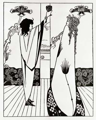 Hvordan Tristan drakk kjærlighetsdrikken, ca. 1894 av Aubrey Beardsley