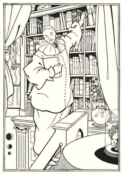Design for forsiden av "Pierrot" av Aubrey Beardsley