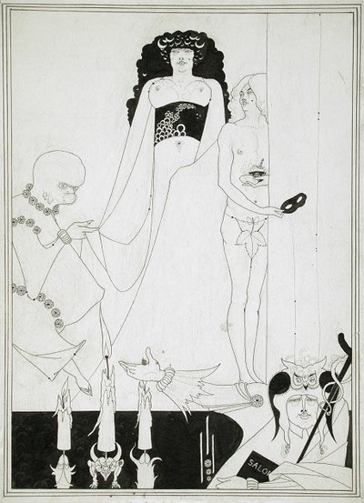 Gå inn i Herodias. Illustrasjon for Salome av Oscar Wilde av Aubrey Beardsley