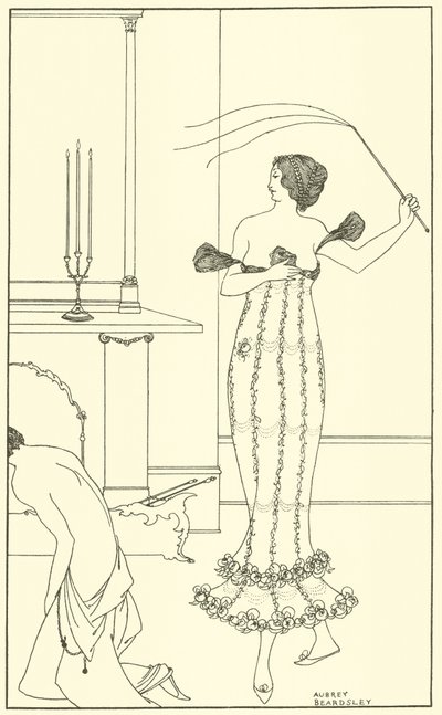 Frontispice, den fullstendige og sanne beretningen om det fantastiske oppdraget til Earl Lavender av Aubrey Beardsley