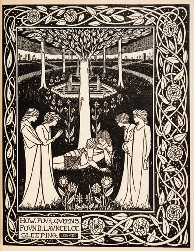 Hvordan fire dronninger fant Launcelot sovende av Aubrey Beardsley