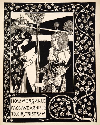Hvordan Morgan Le Fay ga et skjold til Sir Tristram av Aubrey Beardsley