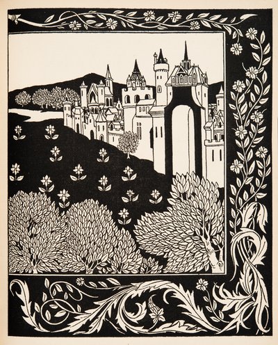 Hvordan dronning Guenever red på Maying av Aubrey Beardsley