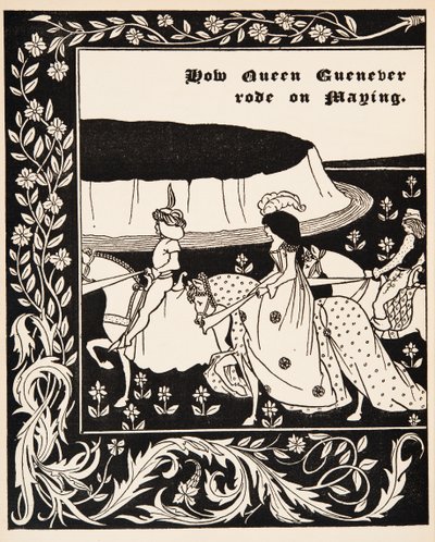 Hvordan dronning Guenever red på Maying av Aubrey Beardsley