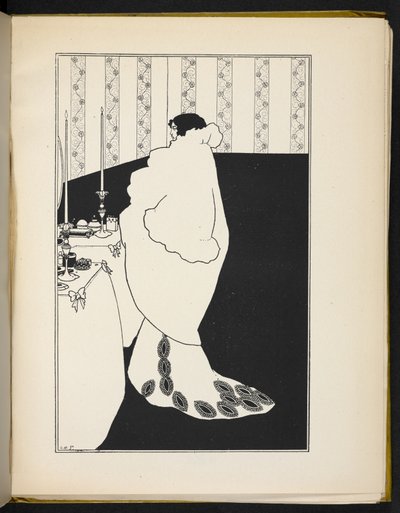 Illustrasjon som viser en kvinne av Aubrey Beardsley