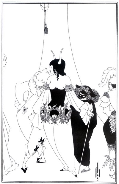 Illustrasjon for The Masque of the Red Death av Edgar Allan Poe, 1895 av Aubrey Beardsley