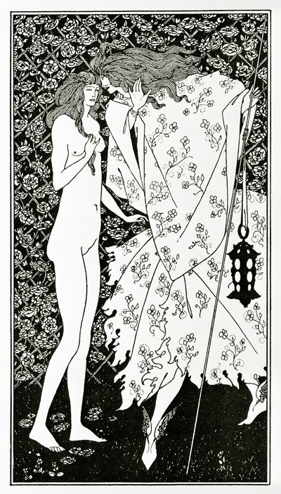 Den mystiske rosehagen, ca. 1894 av Aubrey Beardsley