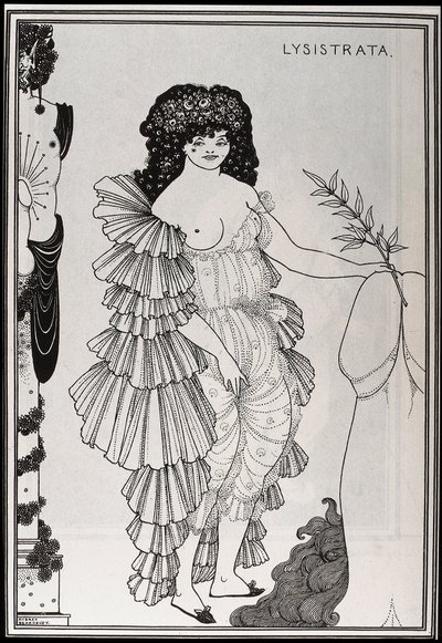Lysistrate beskytter kjønnet hennes av Aubrey Beardsley