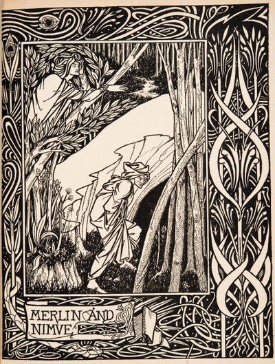 Merlin og Nimue av Aubrey Beardsley