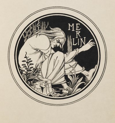 Merlin fra en bok med femti tegninger av Aubrey Beardsley