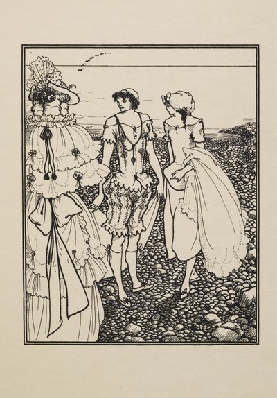 På Dieppe Beach (Baderne), fra en bok med femti tegninger av Aubrey Beardsley
