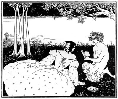 Panlesing for en kvinne ved en bekk, 1898. av Aubrey Beardsley