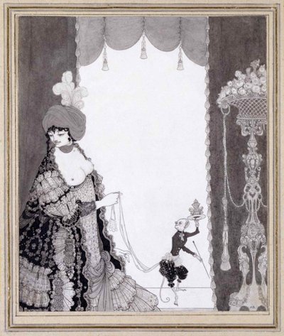 Damen med apen, 1897. av Aubrey Beardsley