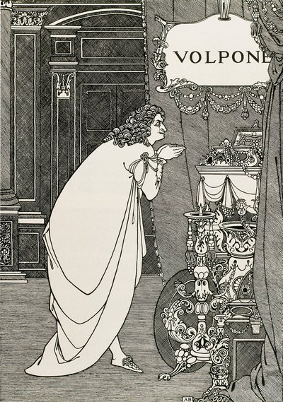 Tittelsiden til Volpone or the fox (1609) skrevet av Ben Johnson av Aubrey Beardsley