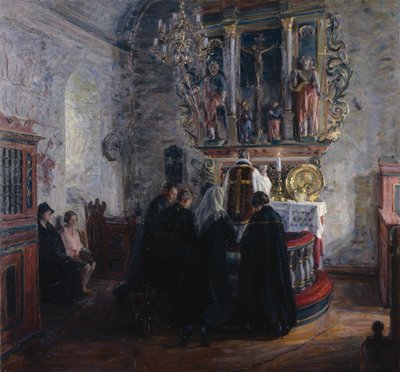 Nattverd, Dale kirke i Luster av August Eiebakke