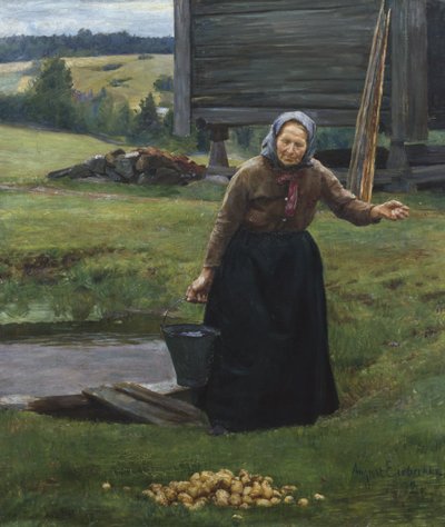 Vasking av poteter av August Eiebakke