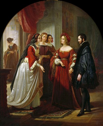 Tasso før Eleonora dEste, 1839. av August Ferdinand Hopfgarten