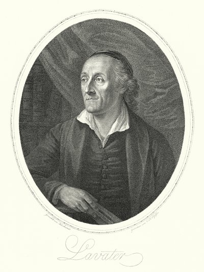 Johann Kaspar Lavater , sveitsisk teolog, forfatter og fysiognom (gravering) av August Friedrich Oelenhainz