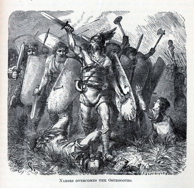 Narses overvinner østgoterne, 1882 av August Heinrich Ferdinand Tegetmeyer