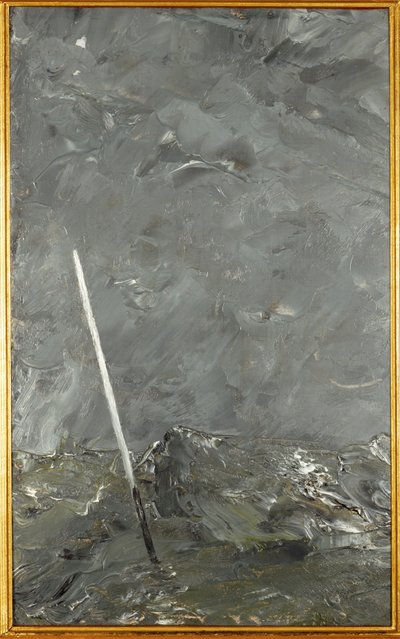 Stormfullt hav (olje på papir) av August Johan Strindberg